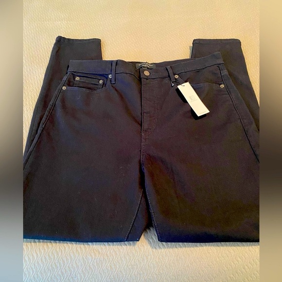 🆕 Banana Republic high rise skinny 32/14 black denim NWT gorgeous! 👀 jeans - Picture 1 of 12